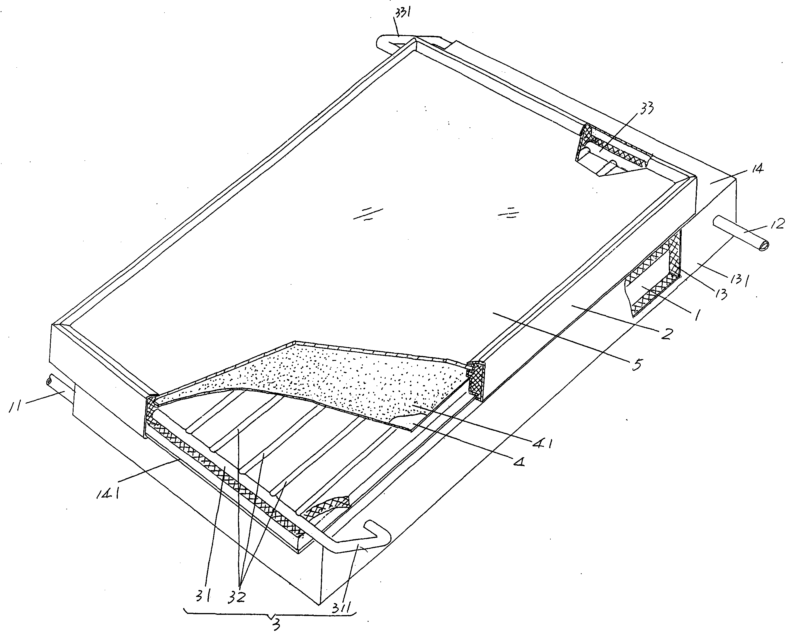 Flat plate type solar energy water heater