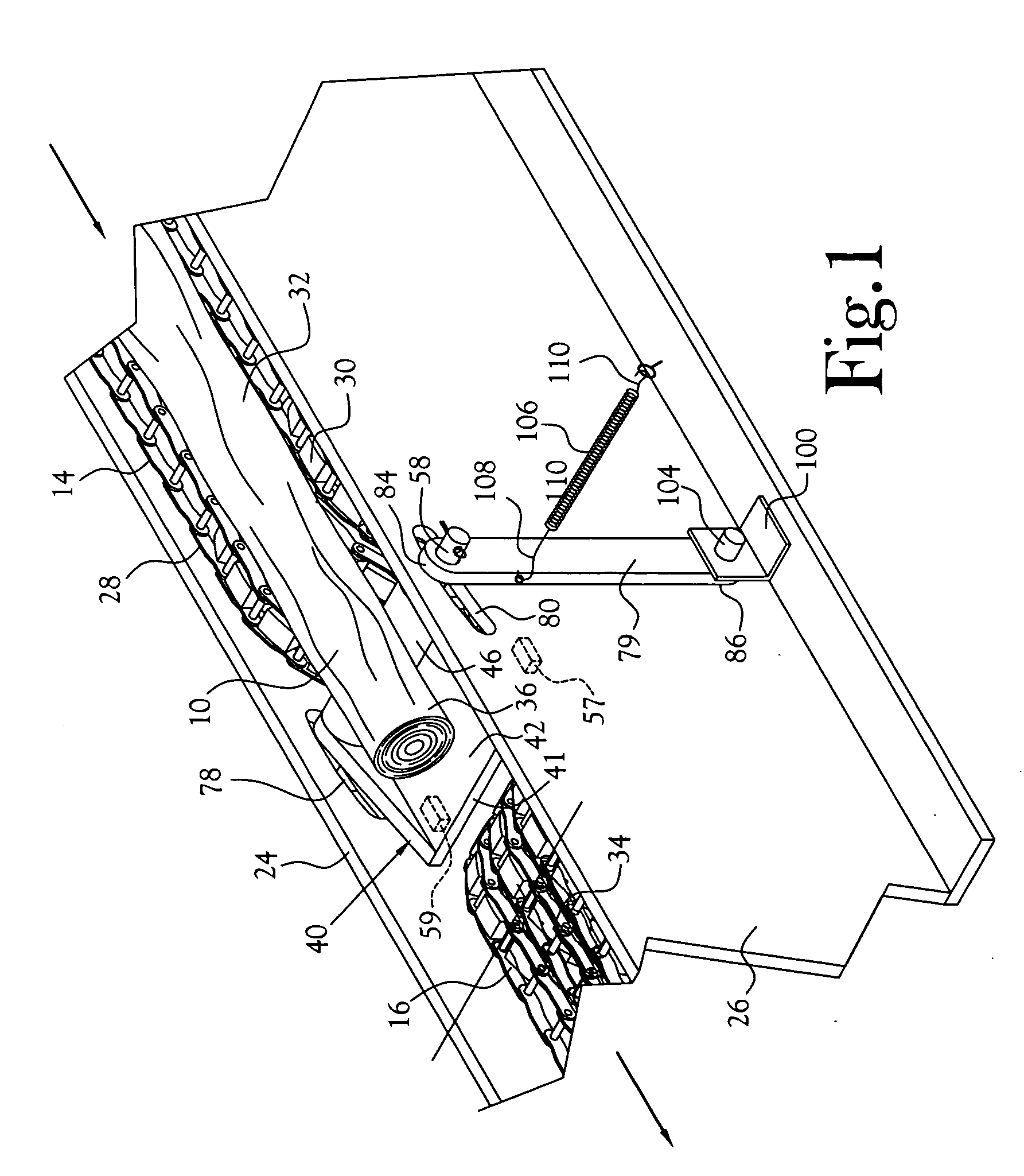 Automatic conveyor slot closure