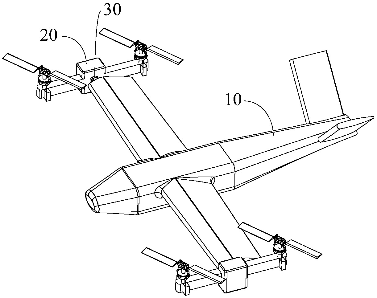 Multi-axis fixed-wing composite unmanned aerial vehicle and flight control method