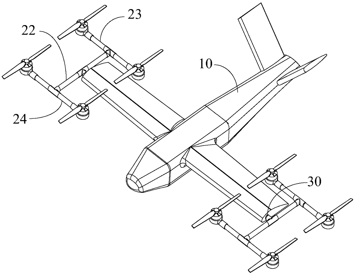 Multi-axis fixed-wing composite unmanned aerial vehicle and flight control method