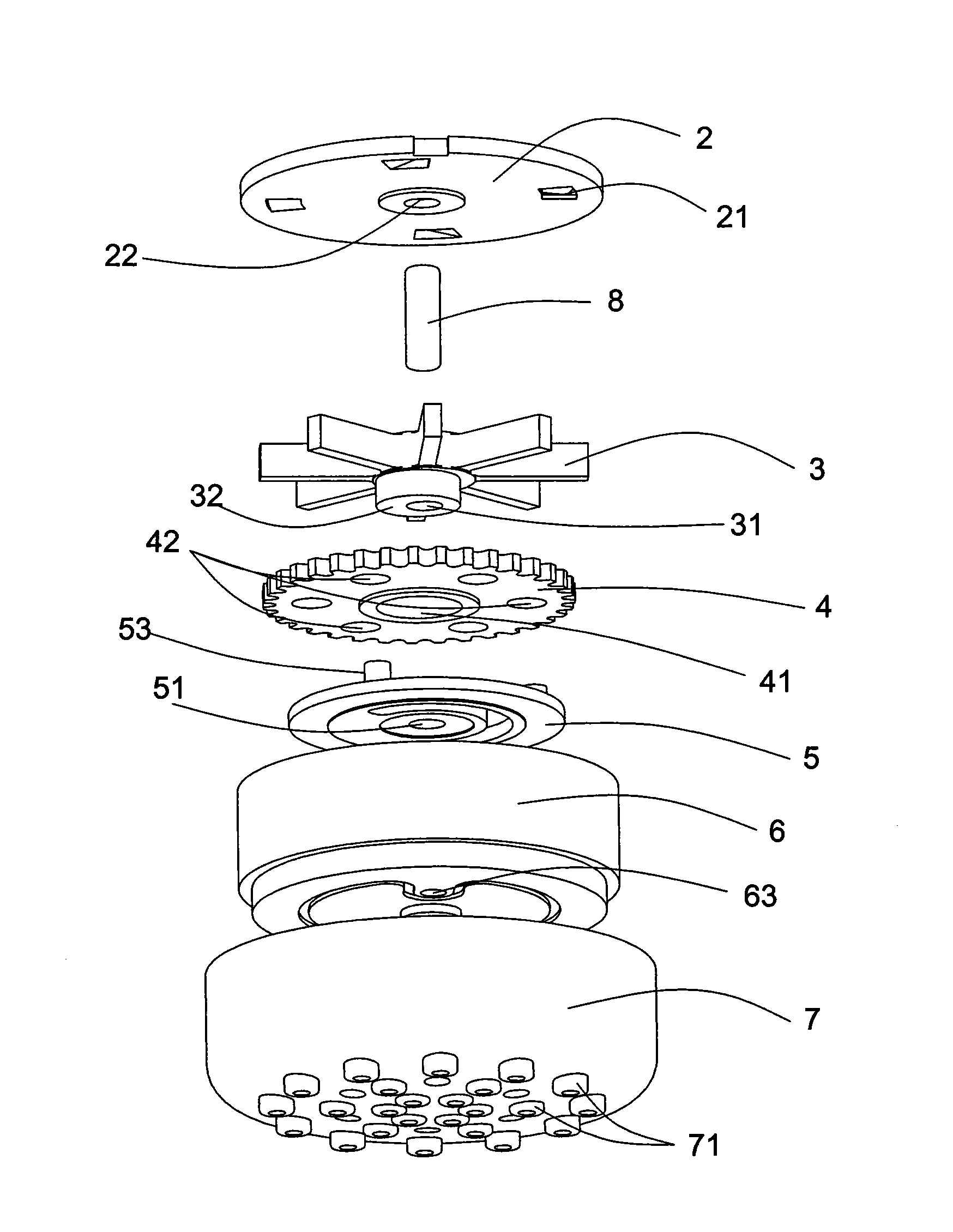 Massage shower head capable of realizing water flow dynamic switching