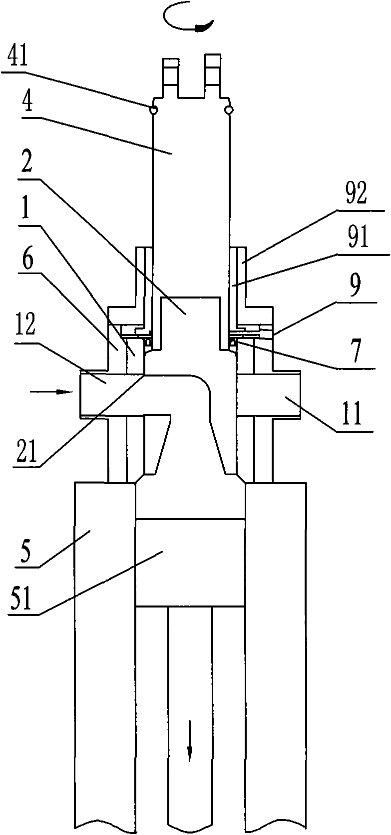 Switching valve for charging and discharging food