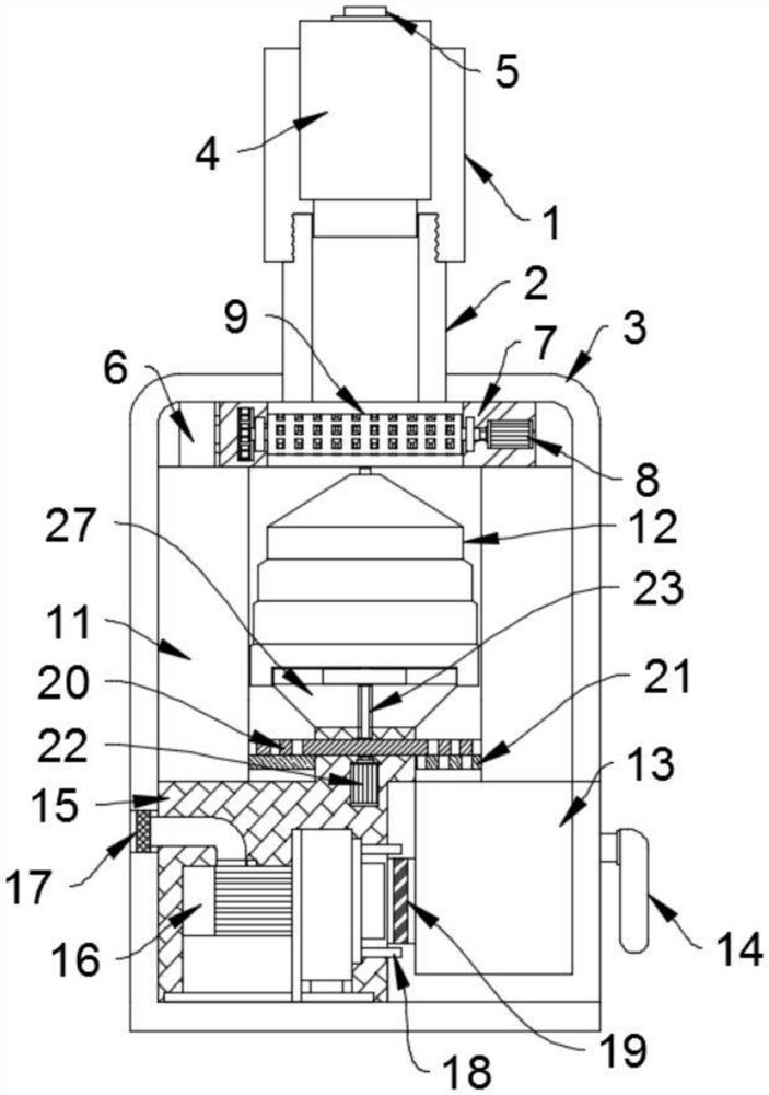 Grinding device for powder photocatalytic material