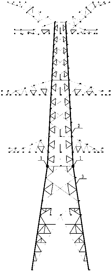 Variable slope joint for section of non-filler plate four-piece combined angle steel of power transmission tower