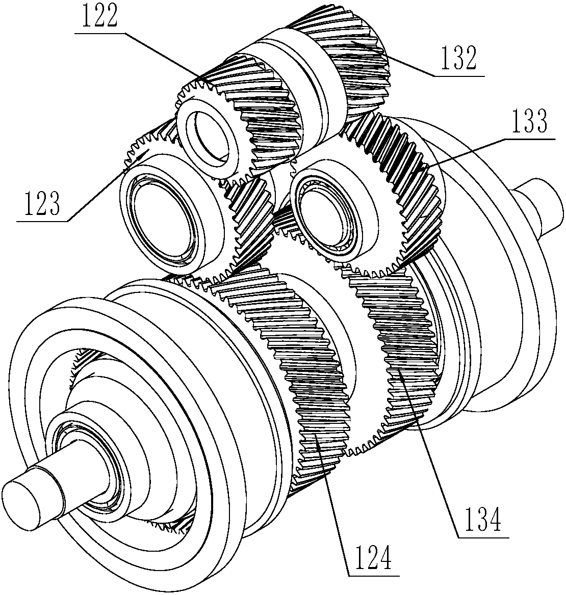 Electric vehicle and dual-motor planet gear power transmission system thereof