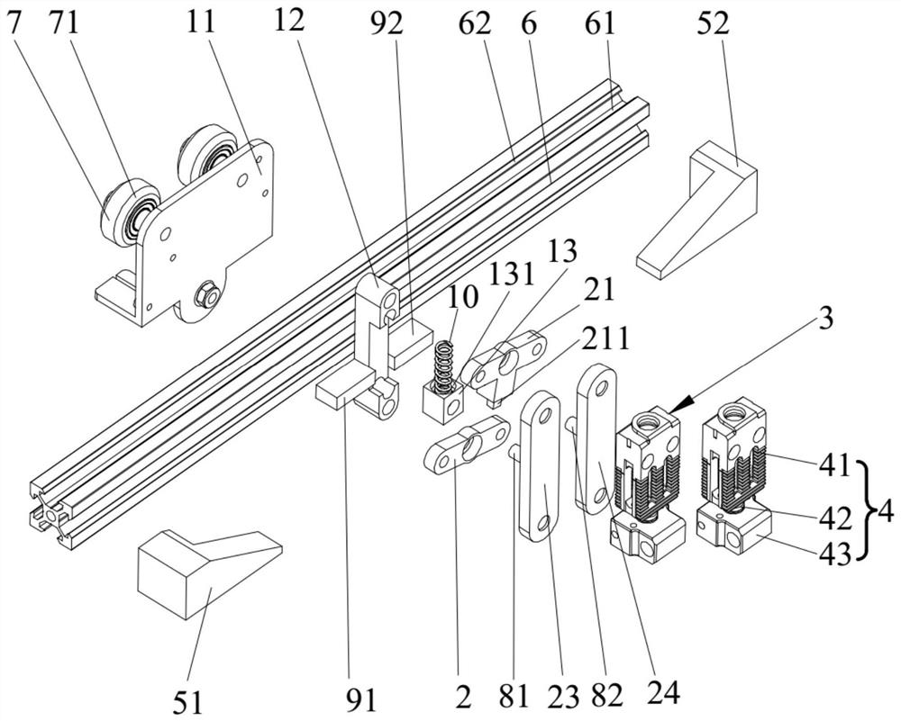 Double-nozzle switching device and 3D printer