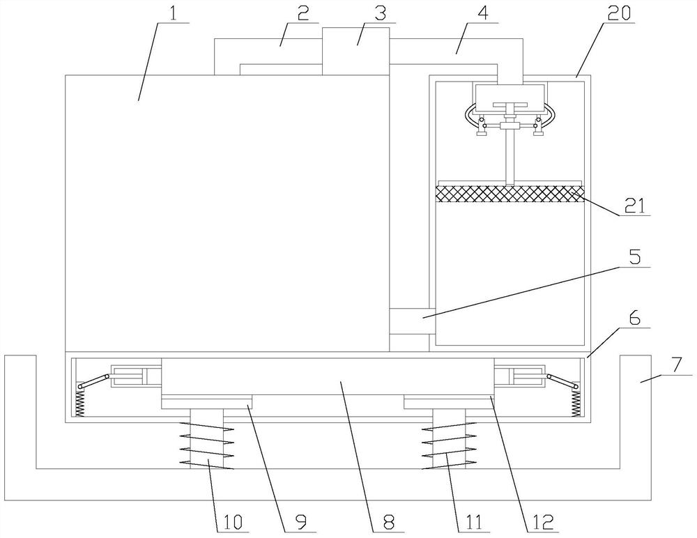 A hydraulic station with a function of removing impurities and a good shock absorption effect