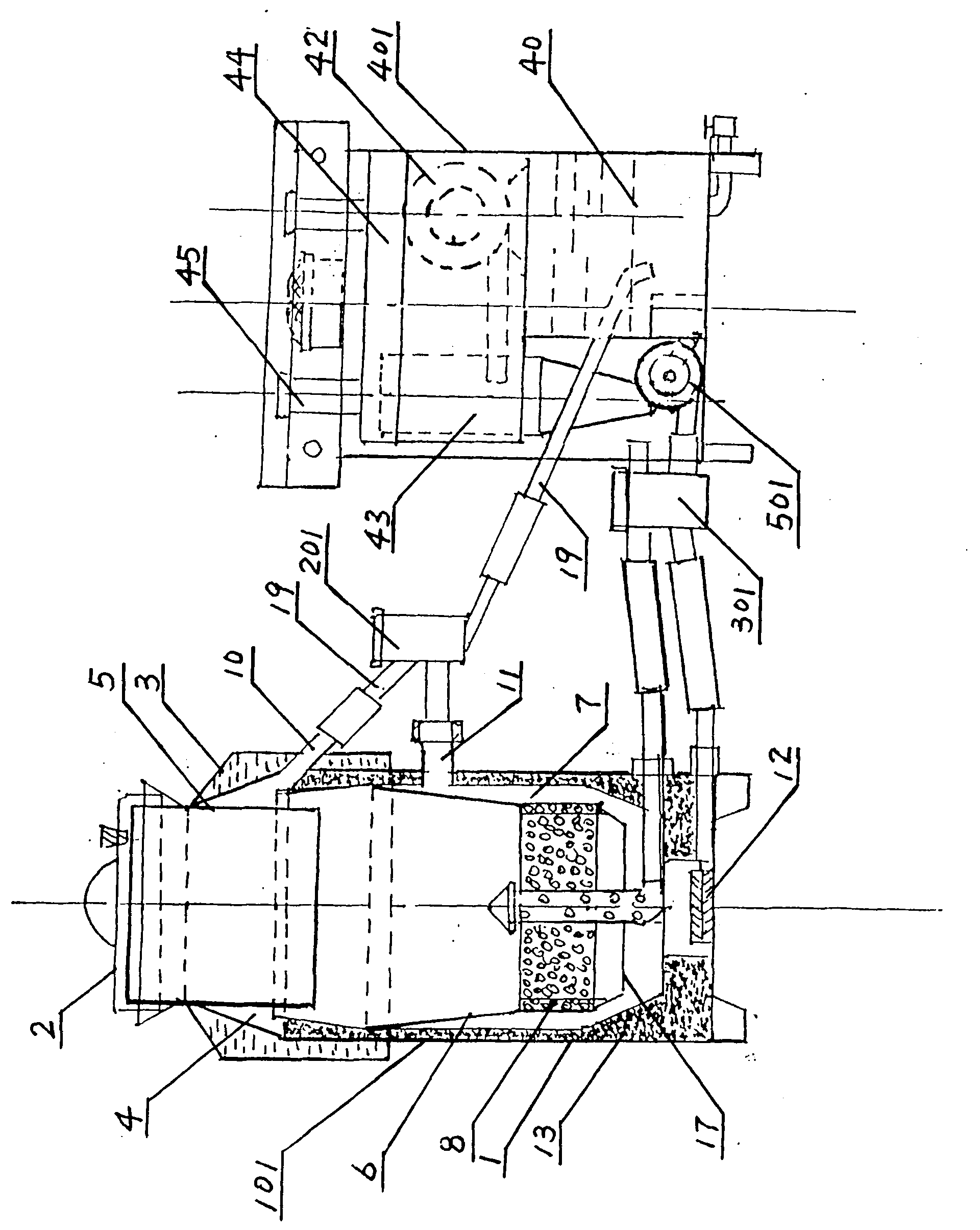Double-flow biomass gasified gas purification device