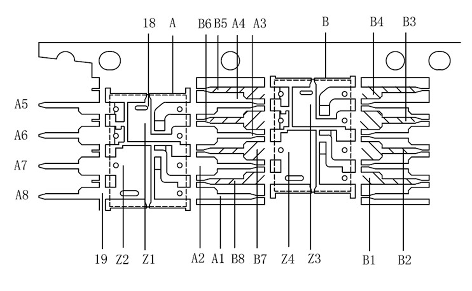 Matrix dual in-line package (DIP) lead frame, integrated circuit (IC) packages based on frame and production method of IC packages