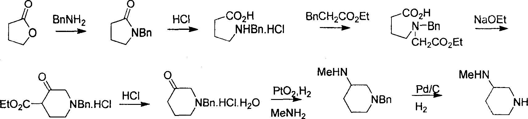 Method for preparing methylamino hexahydropyridine