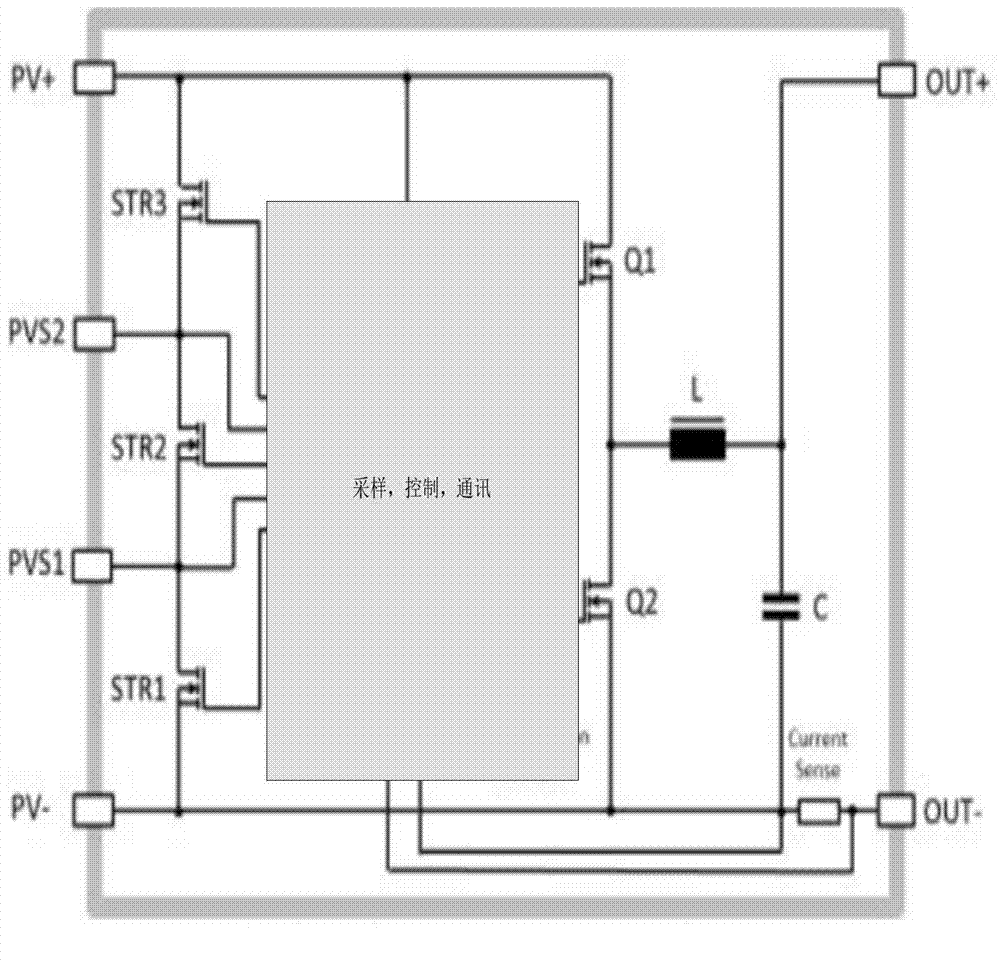 High-efficiency low-loss hardware circuit of photovoltaic cell panel output power optimizer