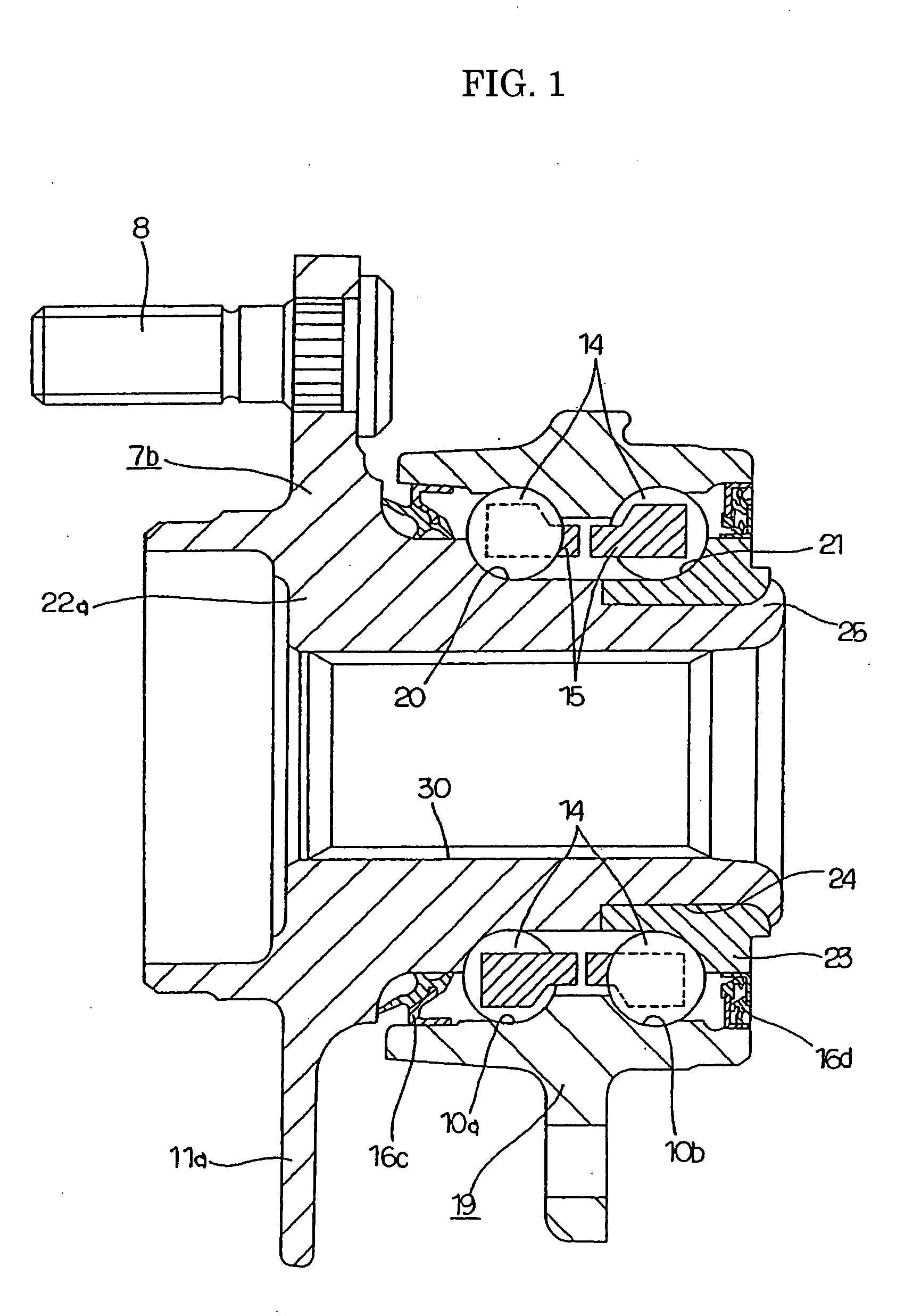 Rolling bearing unit for supporting wheel