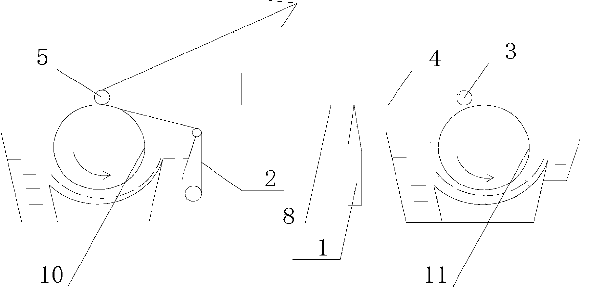 Safety-line anti-counterfeiting paper with windows in the middle, manufacturing method thereof and meshing and forming system