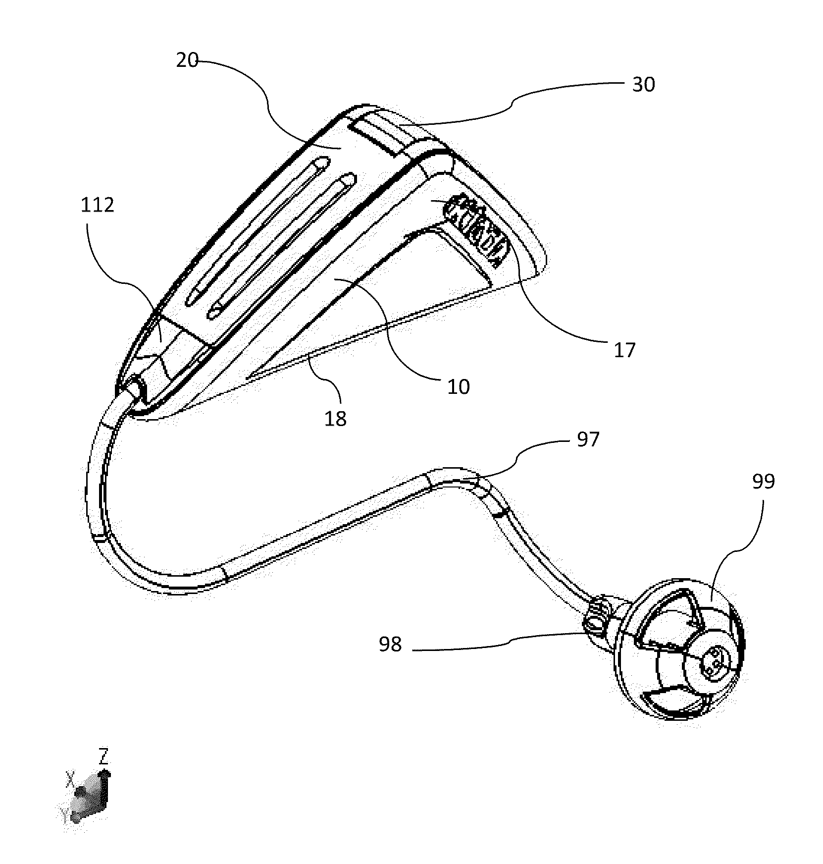 Hearing aid with exchangeable shell parts and wireless communication