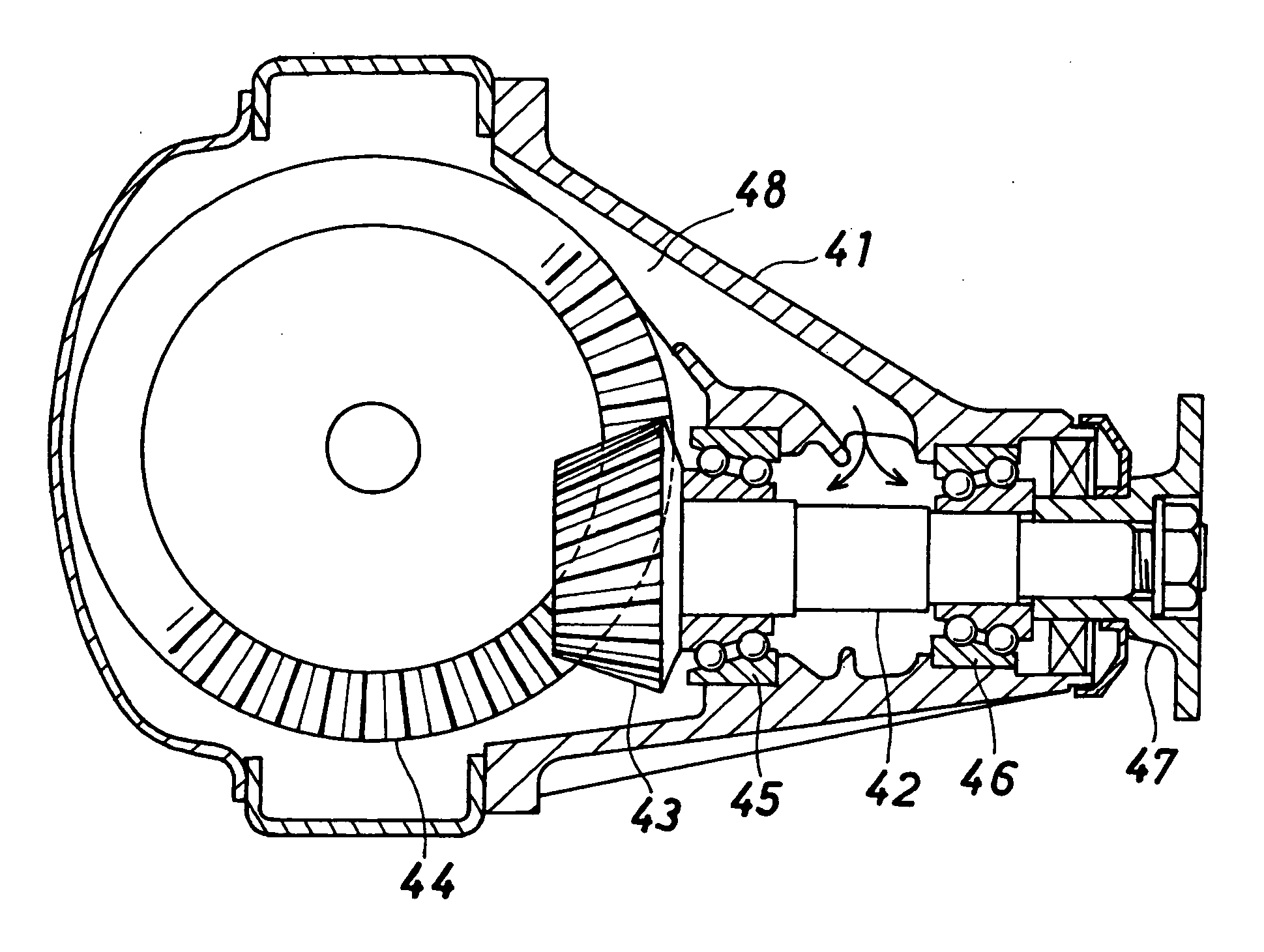 Double row ball bearing and differential gear device