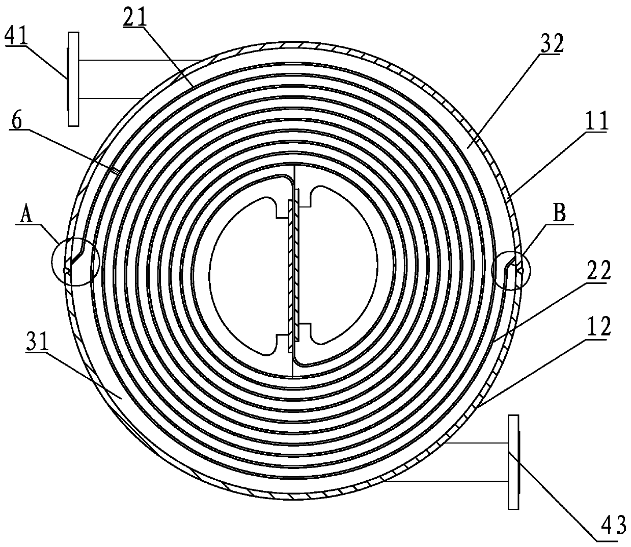 A spiral plate heat exchanger and its welding method