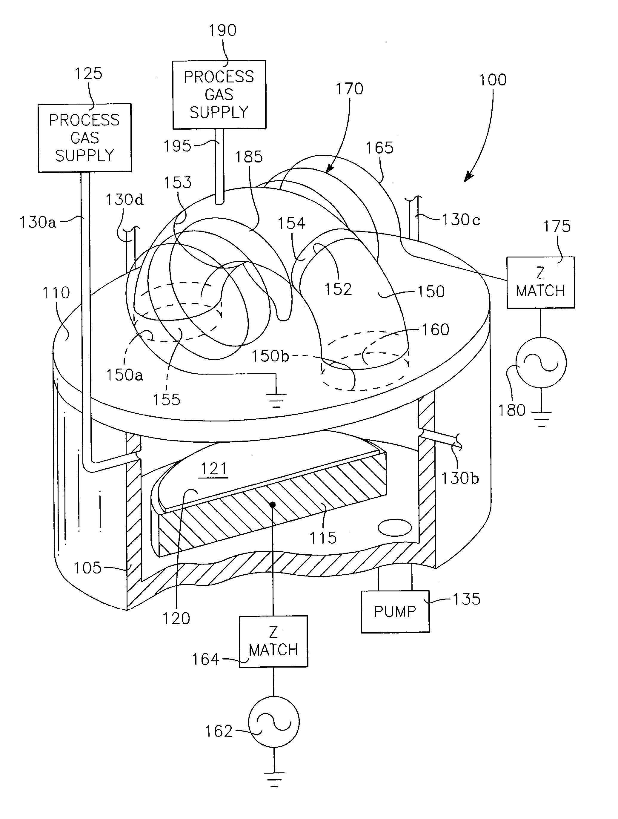 Method to drive spatially separate resonant structure with spatially distinct plasma secondaries using a single generator and switching elements