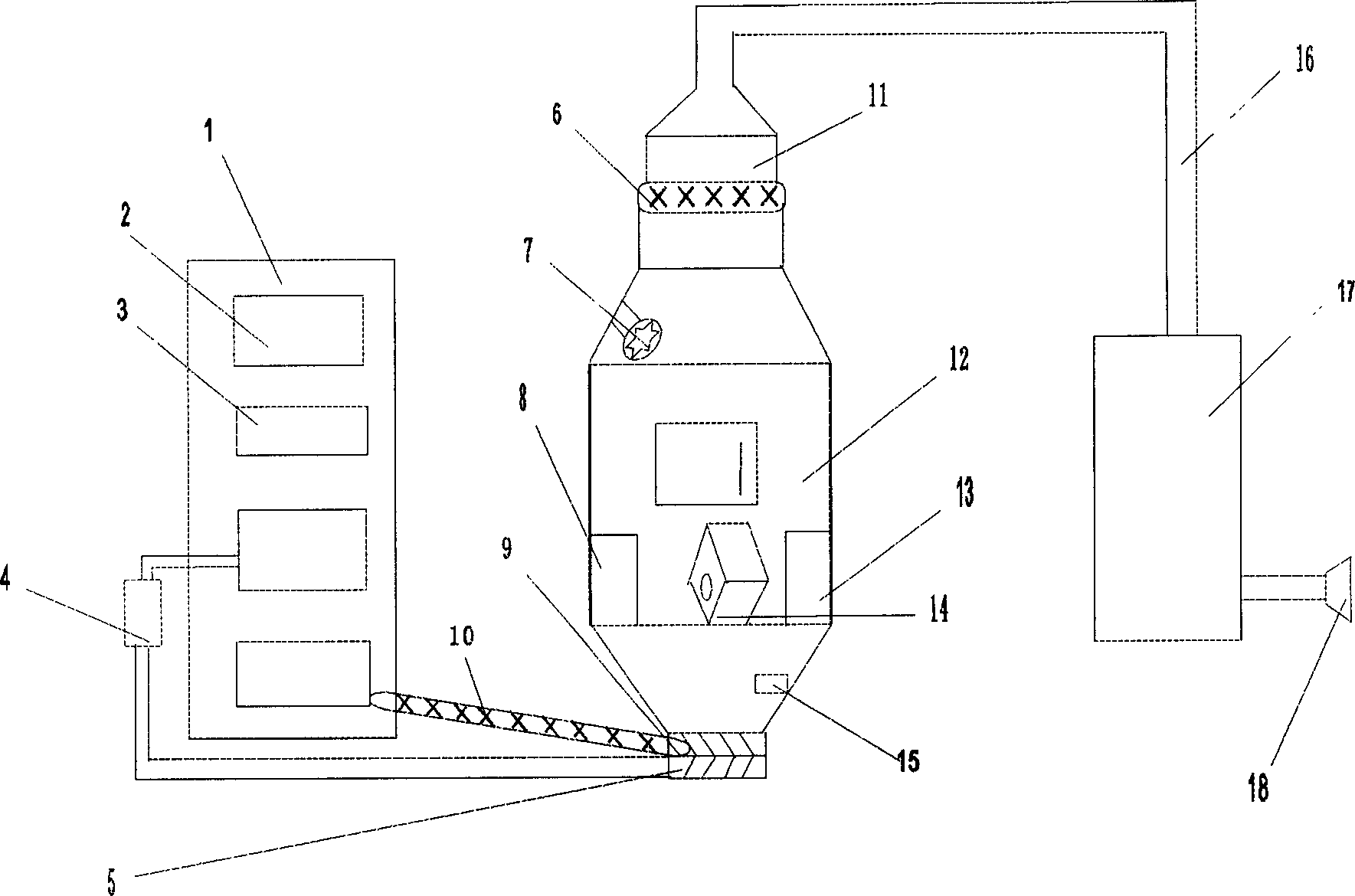 Dynamic inhalational contamination experimental instrument with solid-phase dust