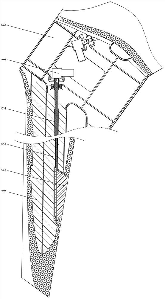Integral wing and aileron driving device and mounting method