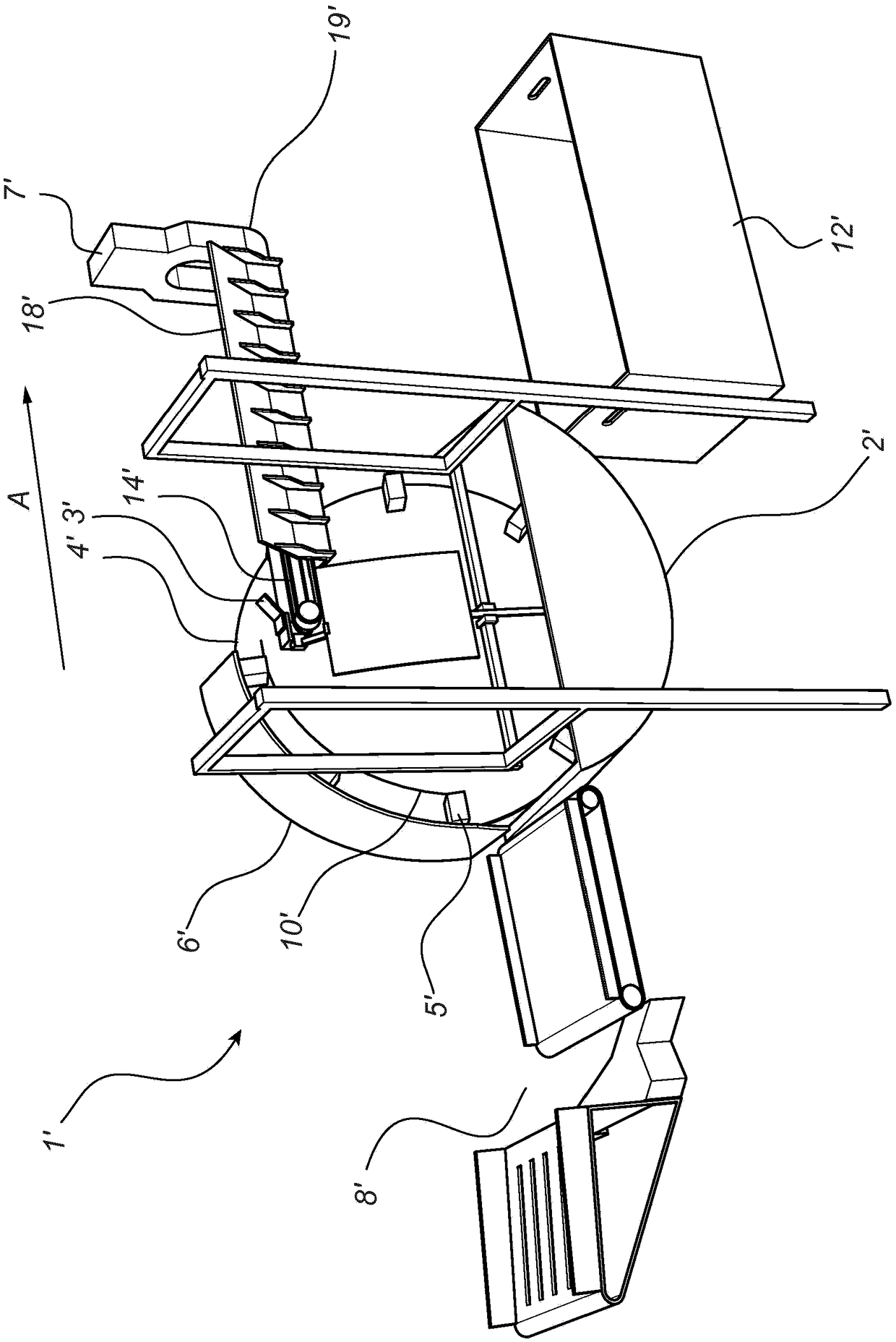 Device and method for singulation of used beverage or food containers