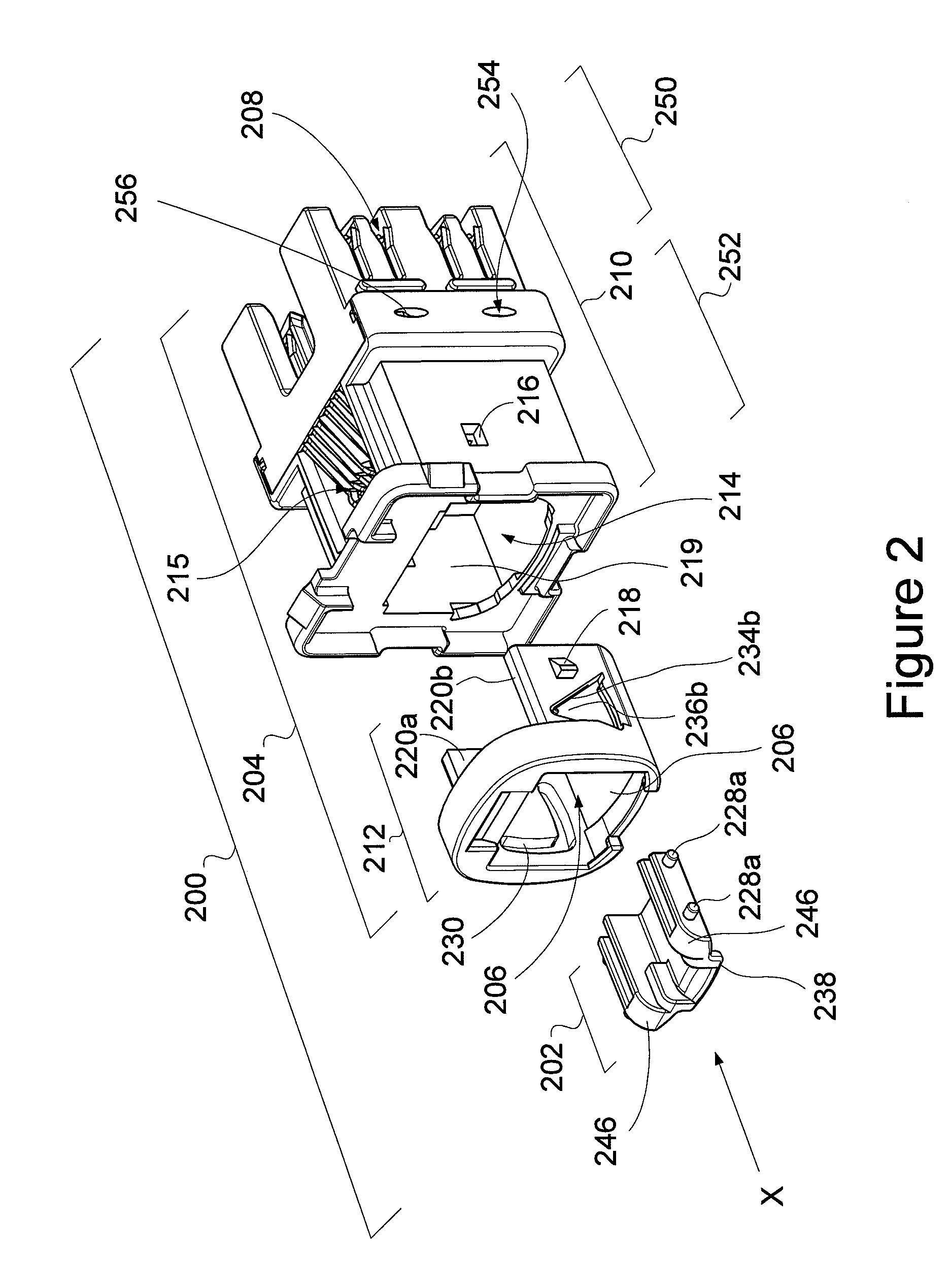 Electrical connector having a protective door element