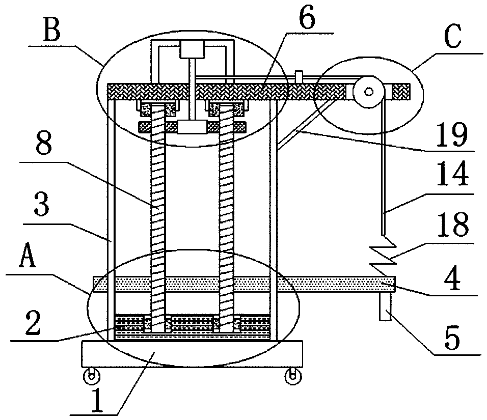 Graphite electrode lifting device and method thereof