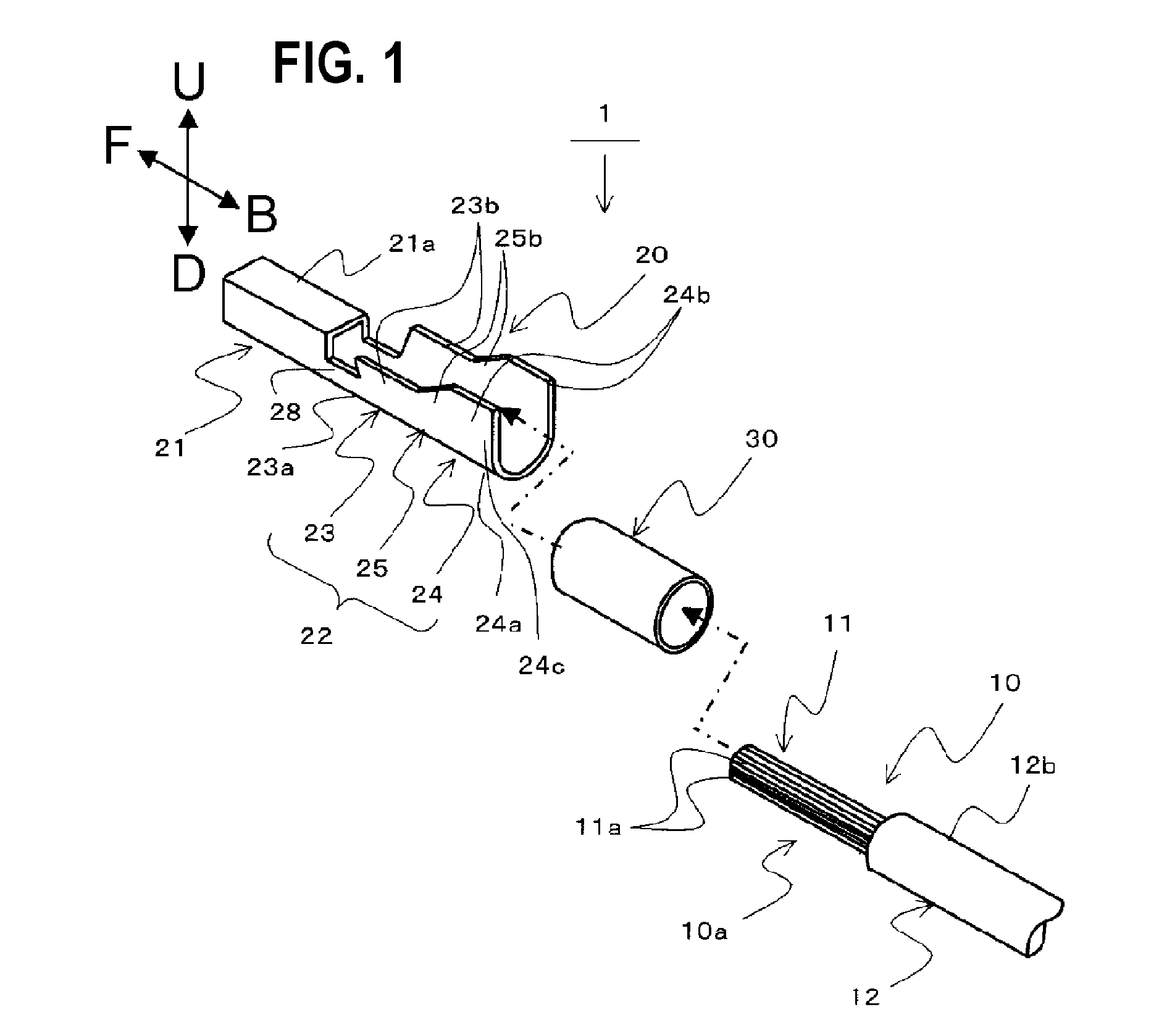 Crimped terminal attached aluminum electric wire