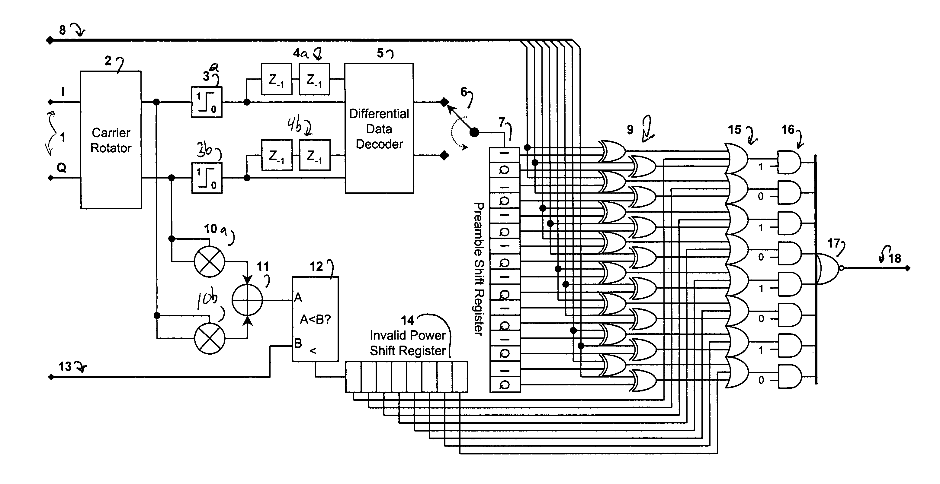 Method and apparatus for efficient preamble detection in digital data receivers