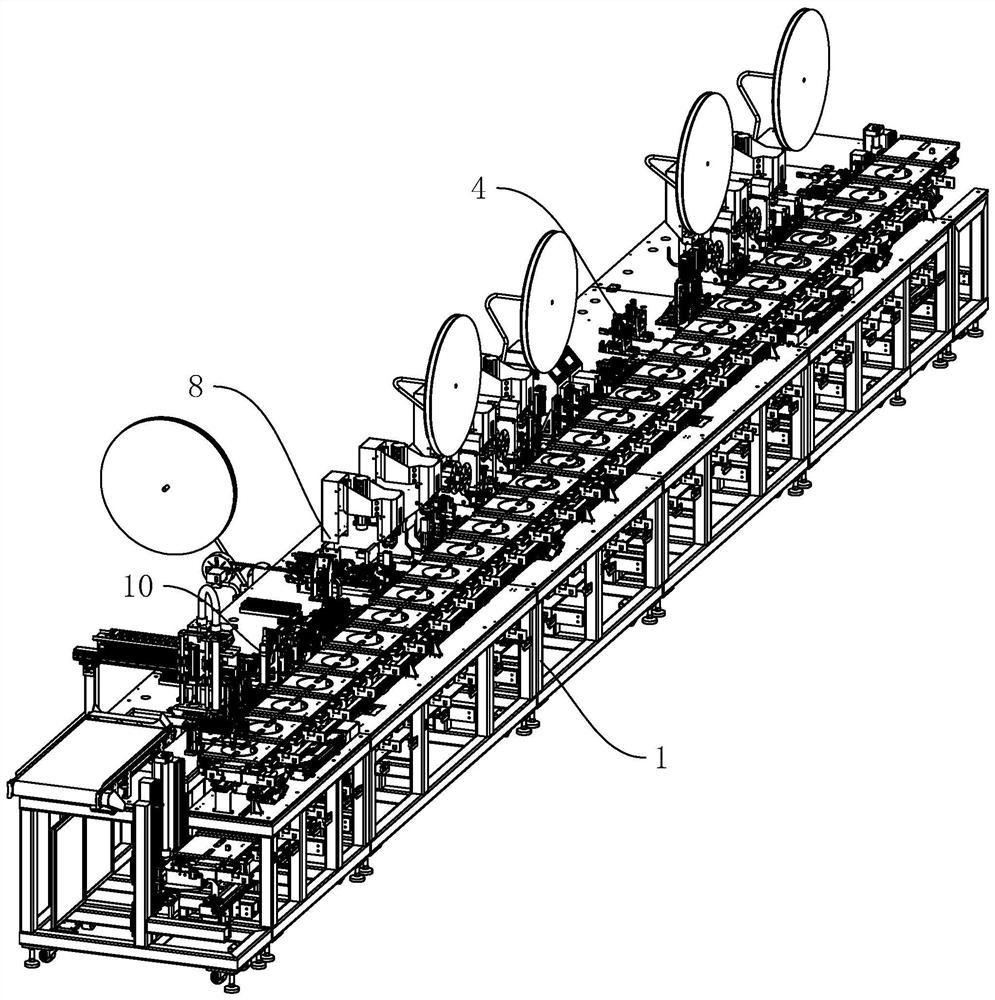 A cable end processing production line
