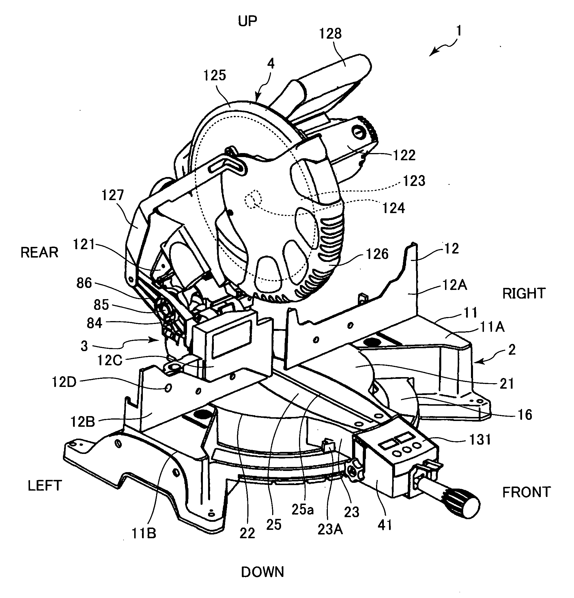 Miter saw having digital display capable of displaying specific angle