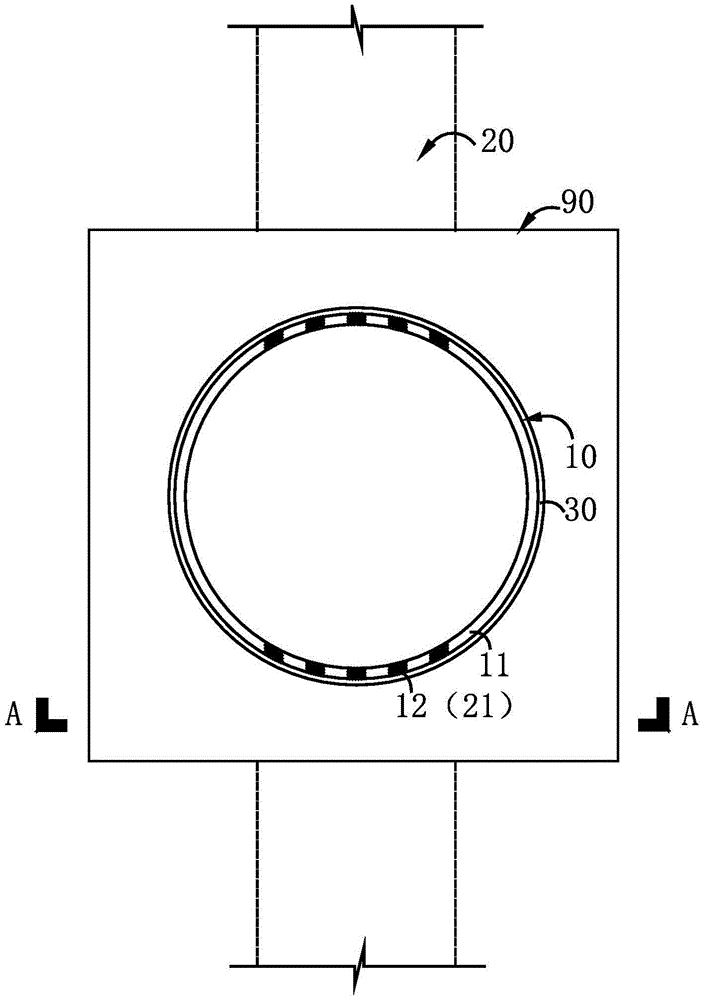 Connecting node of concrete filled steel tubular column and reinforced concrete beam and construction method of connecting node