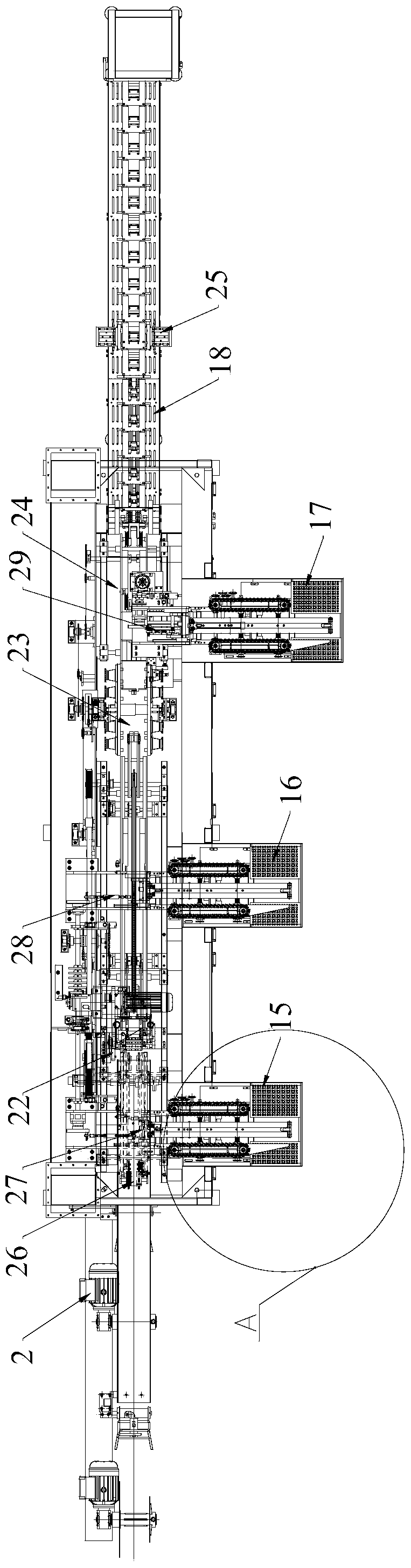 Medium and large density battery packing machine