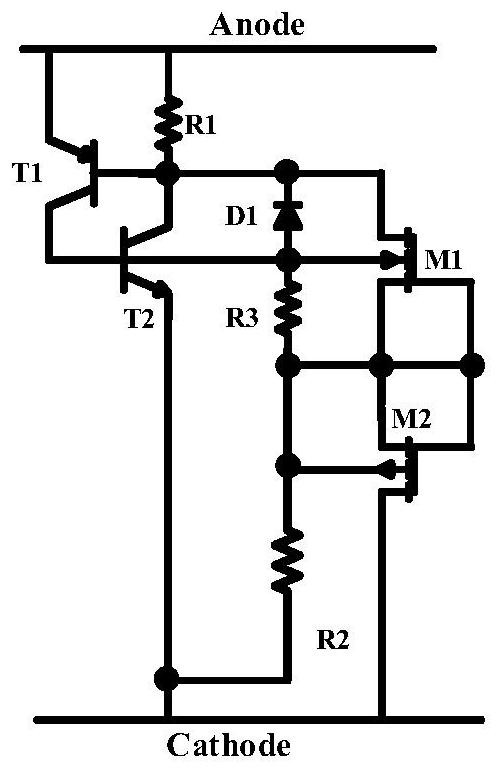 High-voltage protection integrated circuit of CMOS auxiliary triggering SCR structure