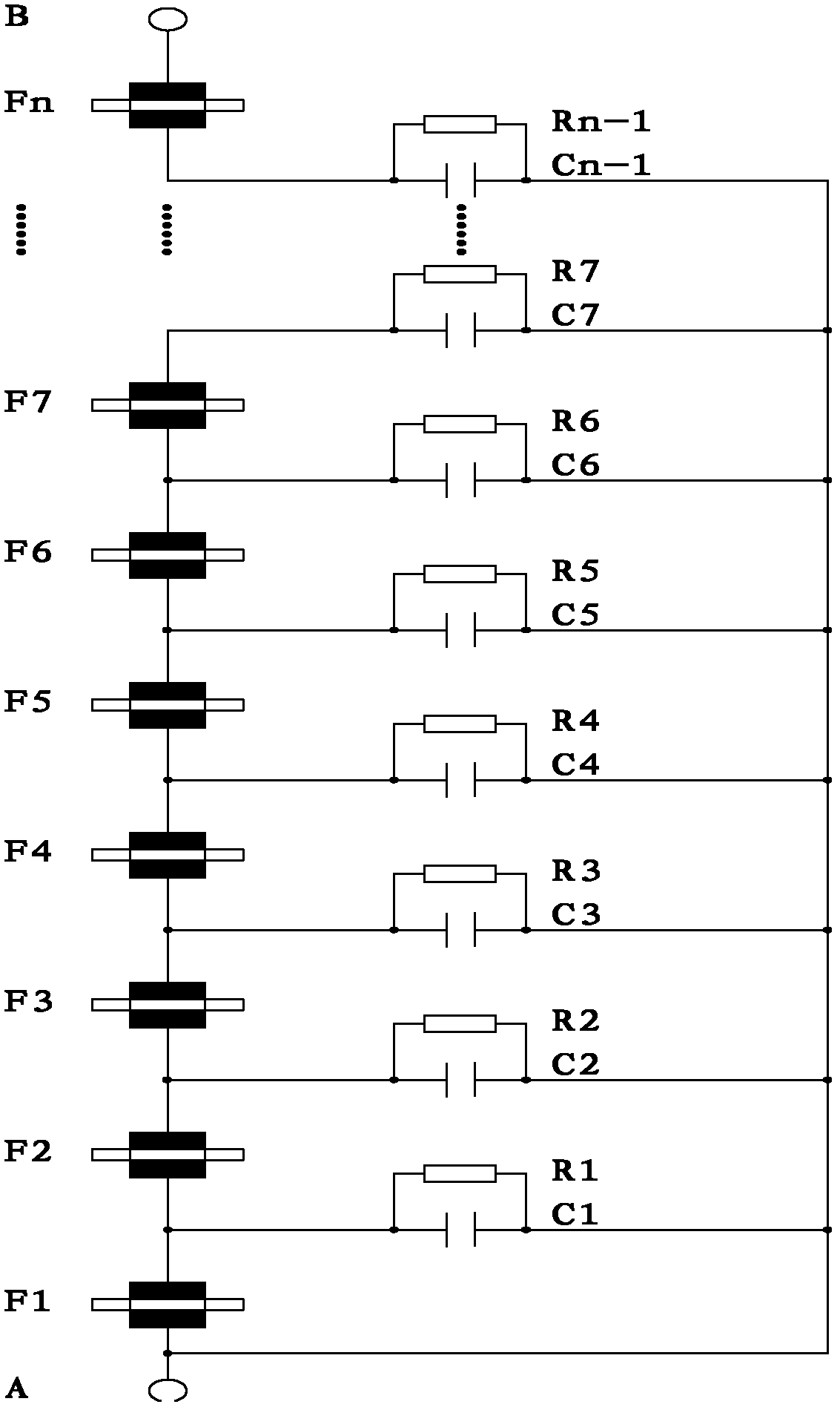 Multilayer discharge gap type surge protection device