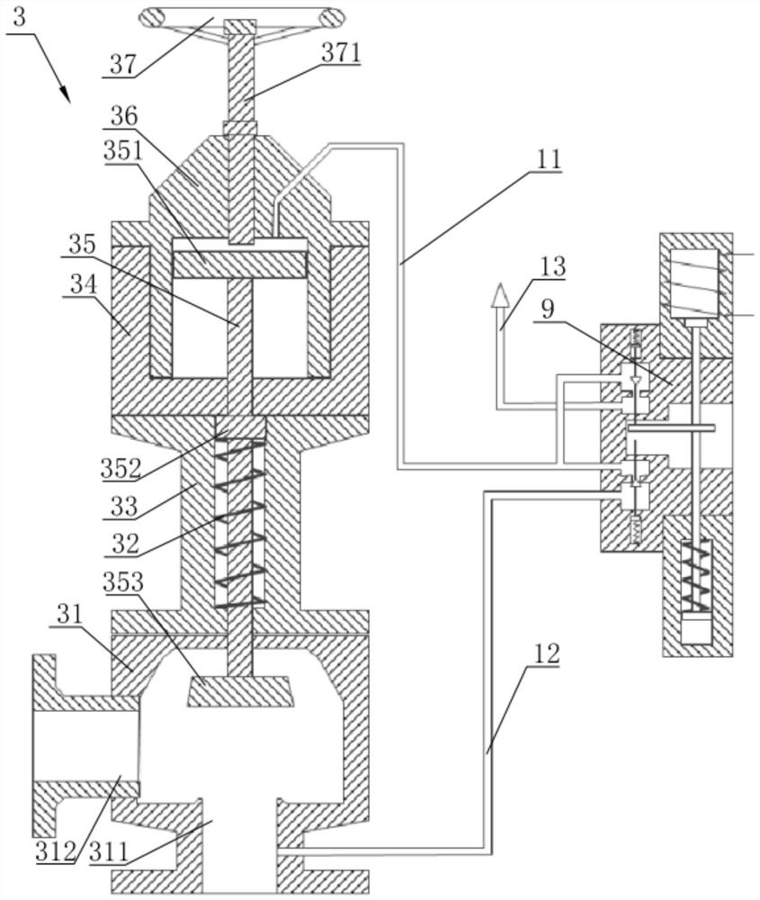 Self-operated side valve with power failure protection function and its application method