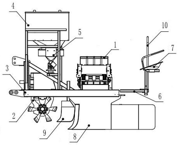 Sugarcane seed stem seeding device and sugarcane planter