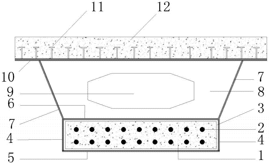 Combined steel box girder and construction method thereof