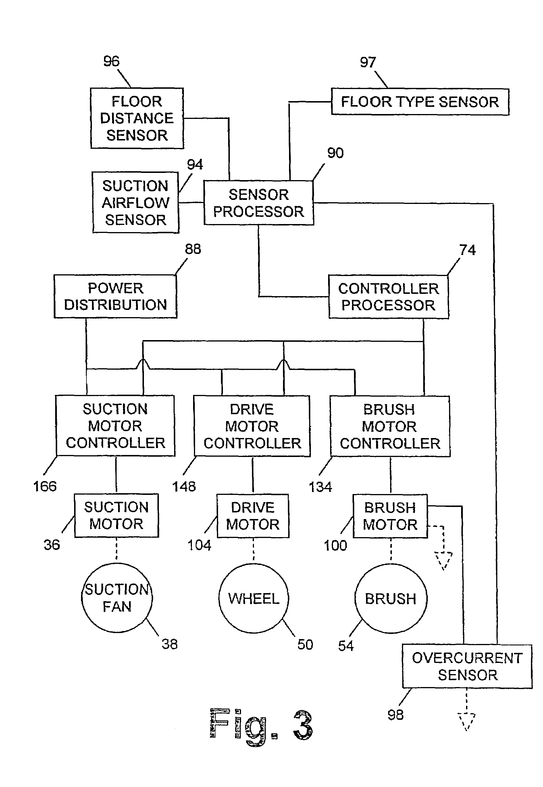 Sensors and associated methods for controlling a vacuum cleaner