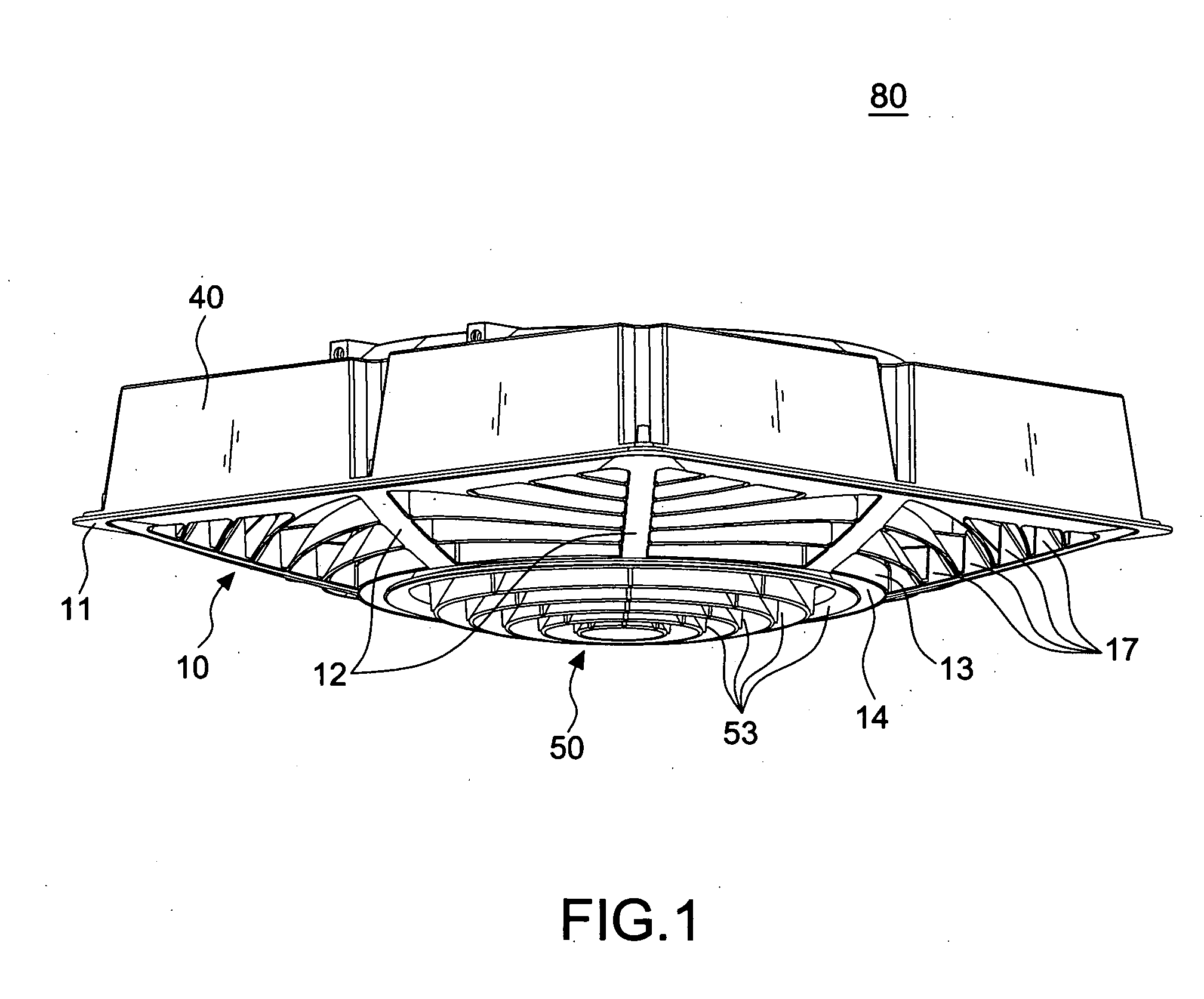 Airflow-cooling apparatus for a ceiling air-conditioning circulation machine