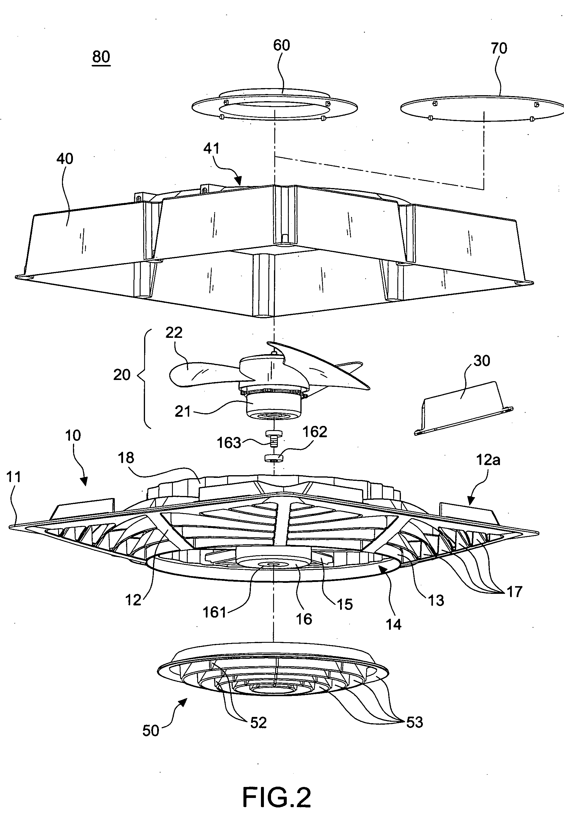 Airflow-cooling apparatus for a ceiling air-conditioning circulation machine