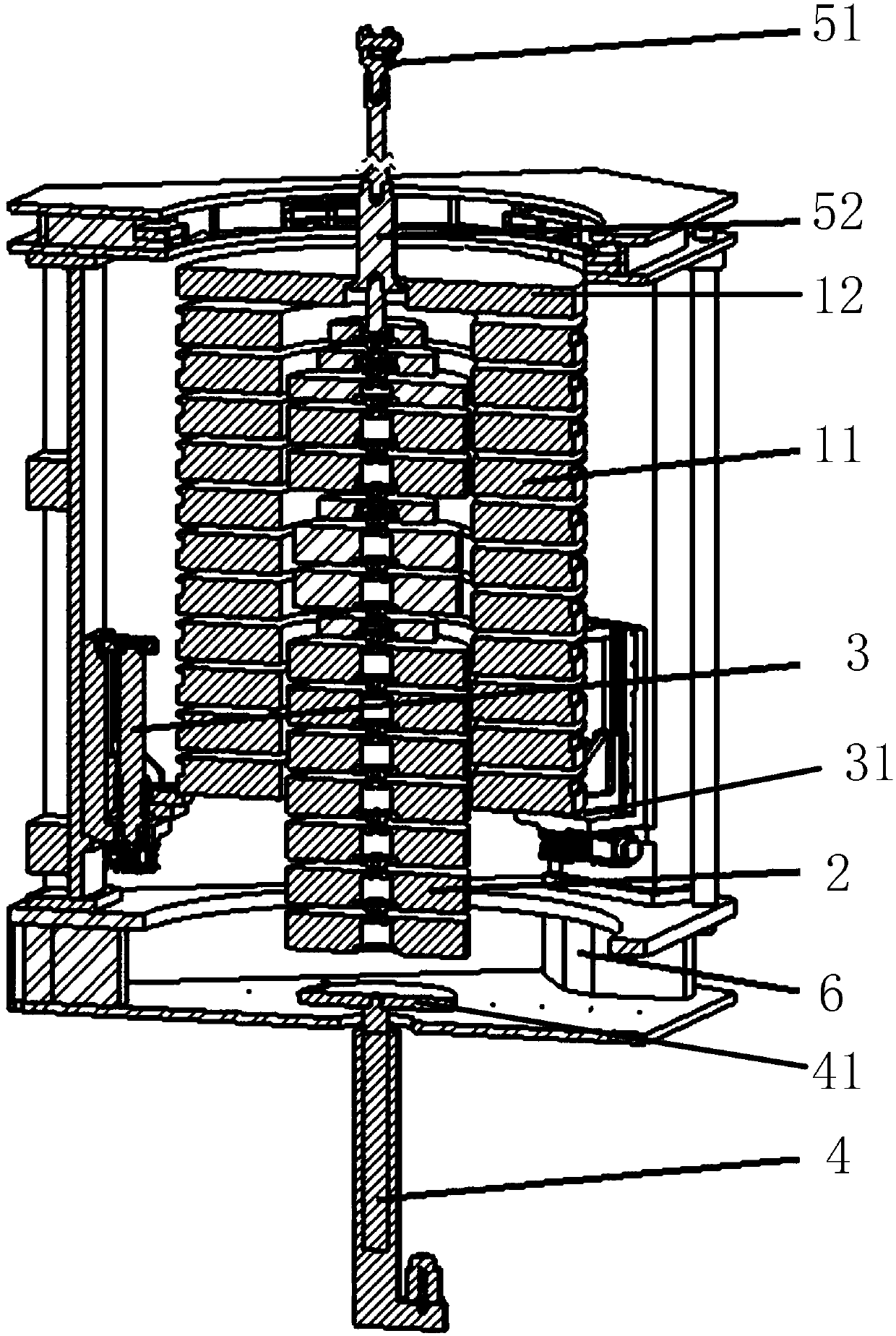 Nested type electronic hoist scale weight loading system