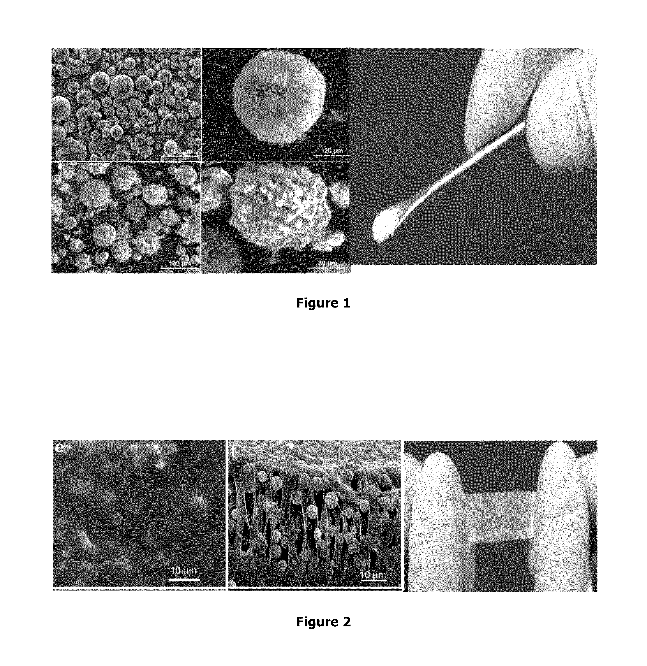 Biodegradable bone fillers, membranes and scaffolds containing composite particles