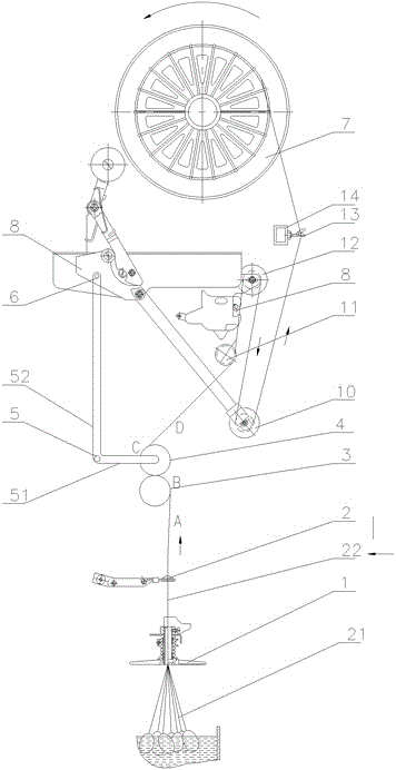 Winding type extruding and twisting device for silks