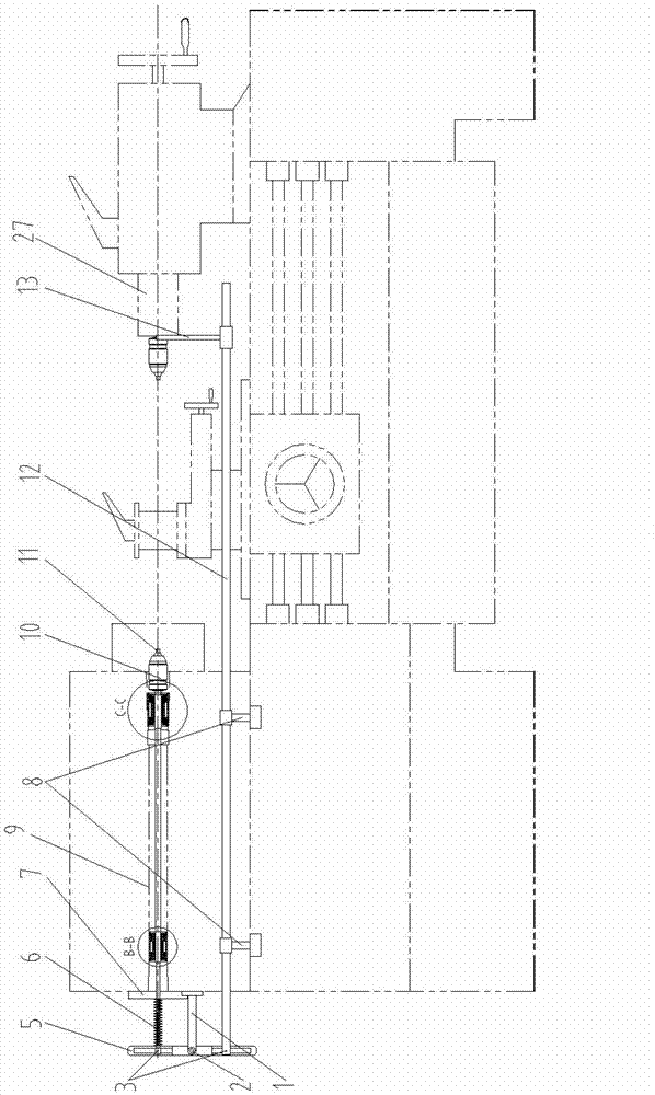 Processing device for double-center hole punching of common lathe