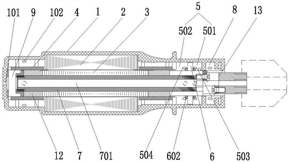 Linear motor and electric tool with buffering function at extreme position