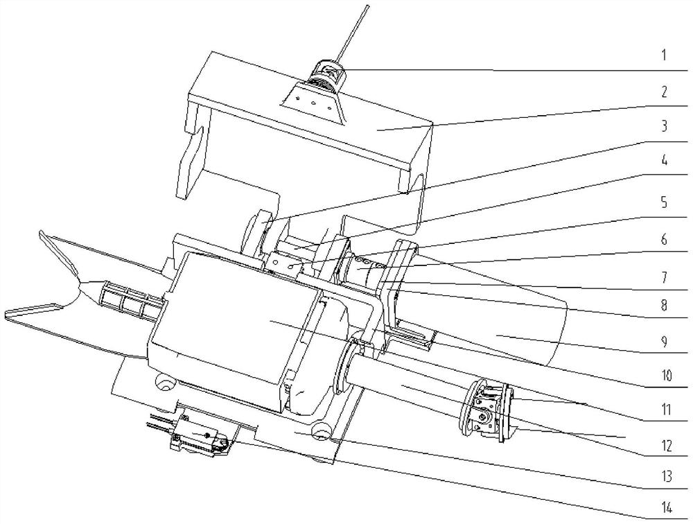 A space flexible arm end tool box compression and anti-radiation protection mechanism