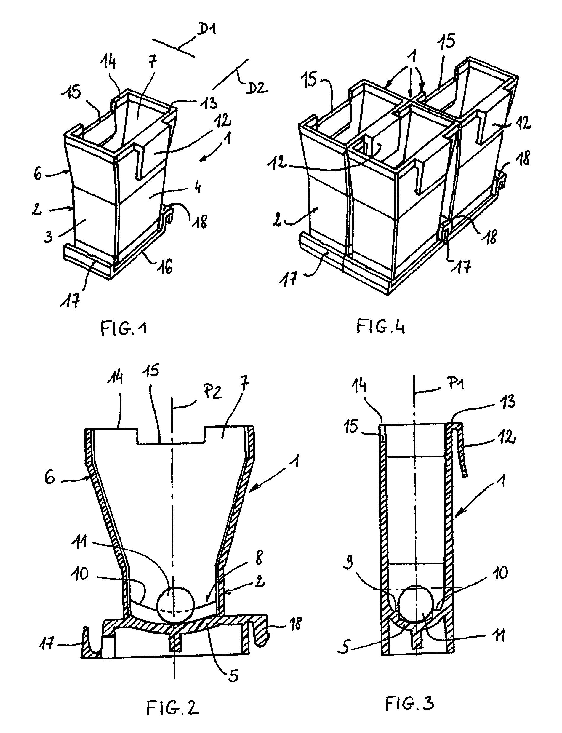 Unit cuvette for analyzing a biological fluid, automatic device for in vitro analysis