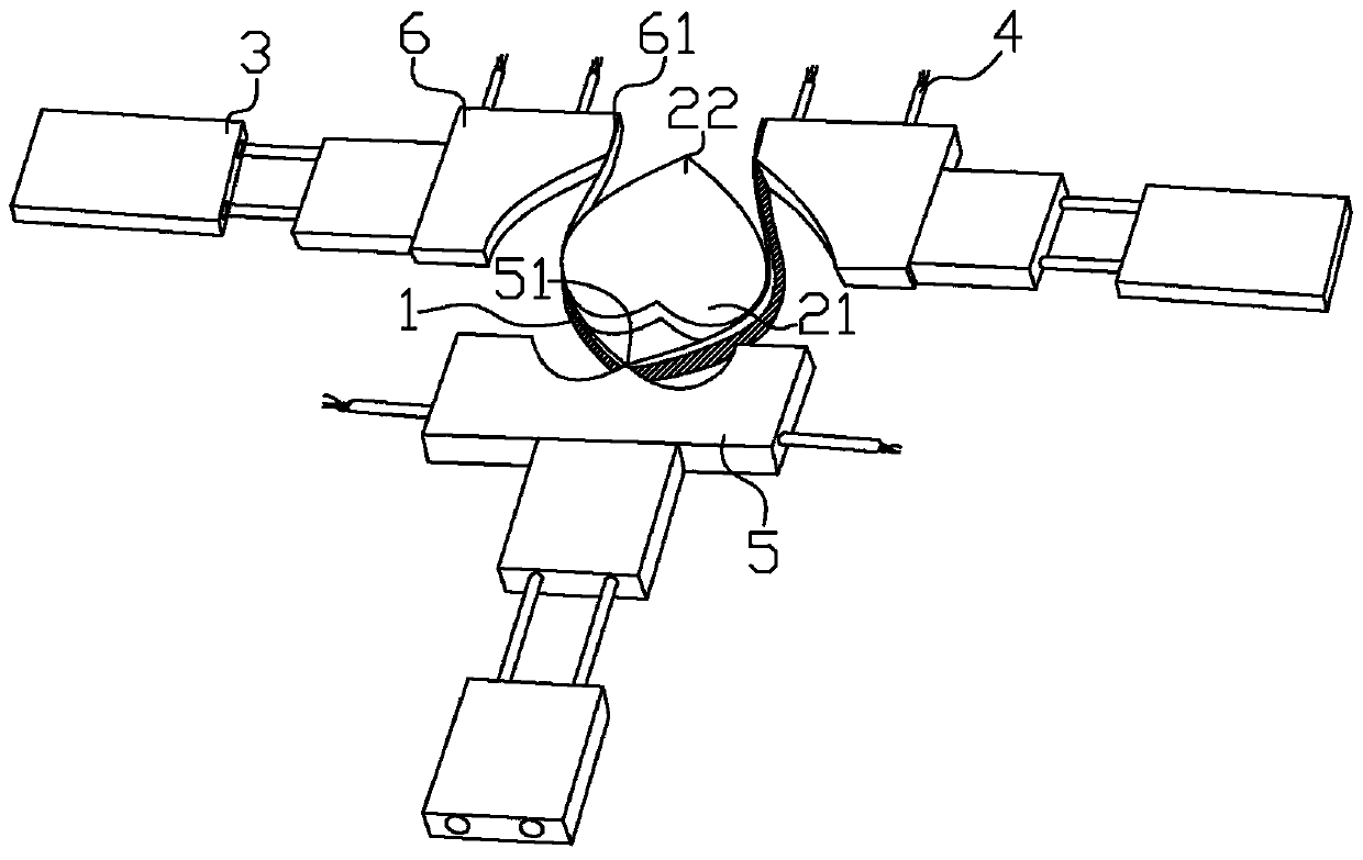 A kind of peripheral shaping structure and shaping method of heart-shaped packaging box