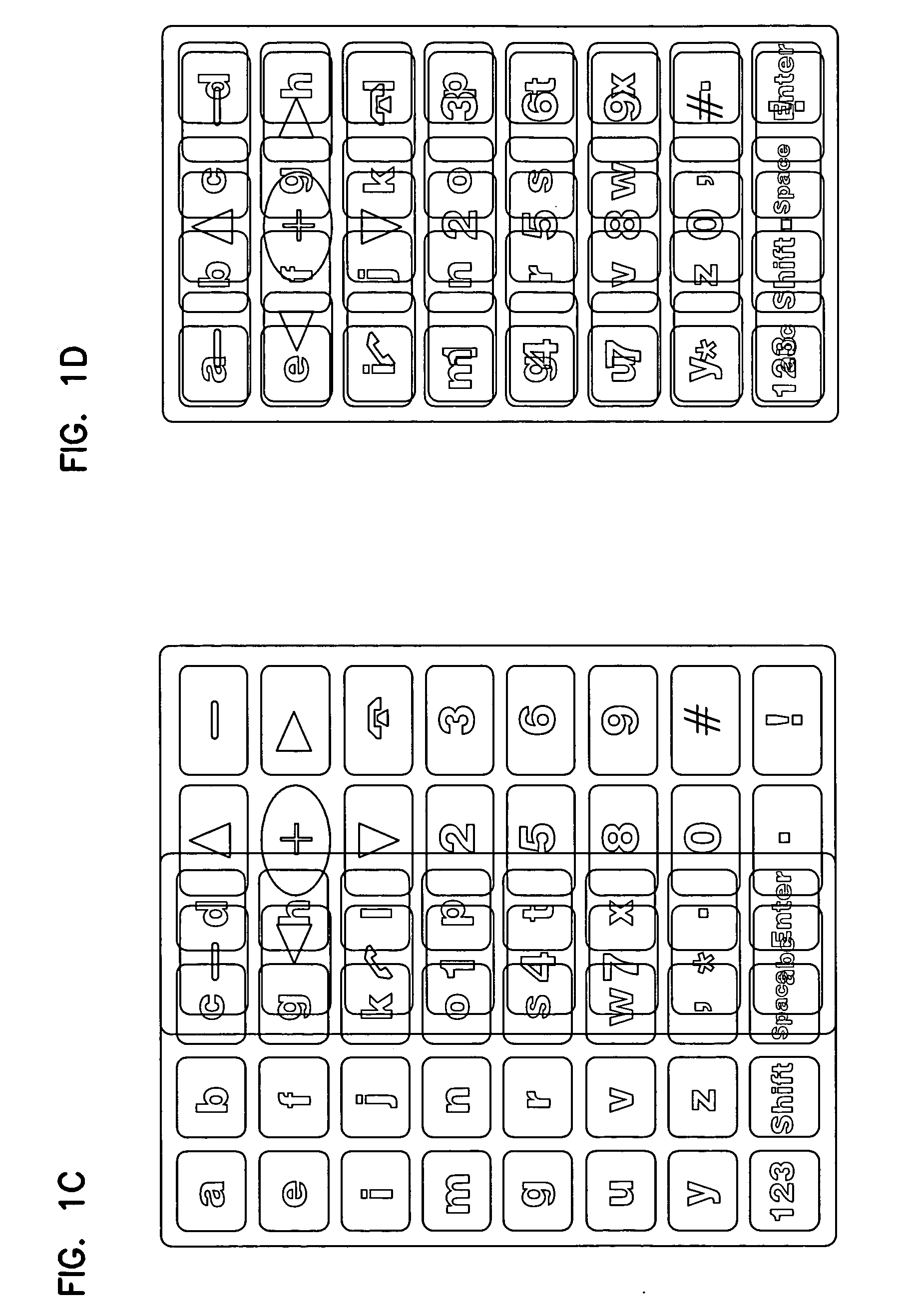 Variably displayable mobile device keyboard