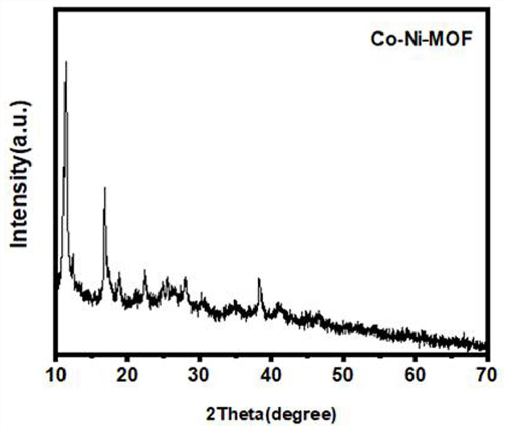 MOFs derivative Co-Ni-B-P composite material and preparation method and application thereof